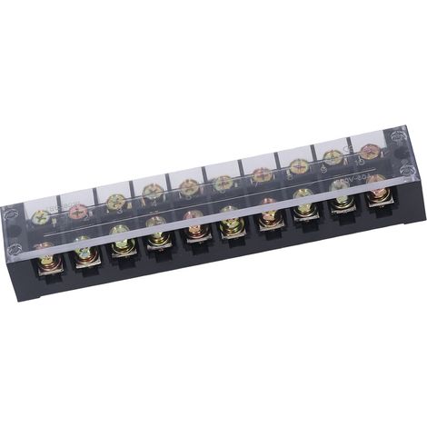 Bornier à vis double rangée haute intensité avec couvercle pour système de distribution d'énergie 60 A 600 V 10 positions (6010) (1/5)
