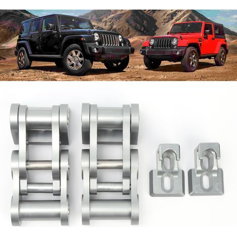 Verrou de capot en alliage d'aluminium CNC pour Jeep Wrangler JK JKU couleur titane, compatible avec les modèles 2007-2018. (1/5)