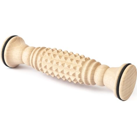Tuuli Accessoires repose-pieds masseur à rouleaux en bois, 20 x 5 cm. (1/5)