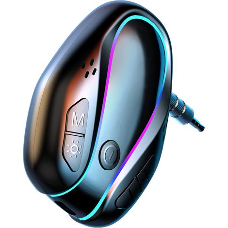 Récepteur Bluetooth GR07 compatible avec un amplificateur audio mains libres pour voiture et un convertisseur AUX 3,5 mm. (1/3)