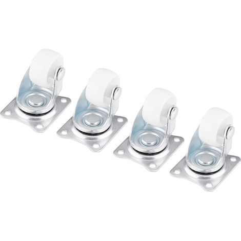 4 Roulettes Universelles 1 Pouce Roues Blanches Pivotantes Pour Meuble Chariot Fauteuil (1/5)