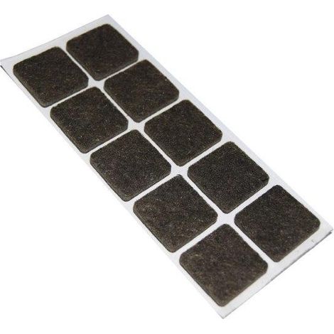 FELTRINI ADESIVI QUADRATI - 20 X 20 MM. - MARRONE - 10 PZ. (1/3)
