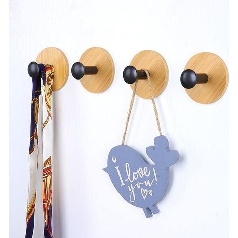 Lot de 4 crochets en bois pour accrocher des murs étanches (1/5)