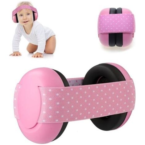 Casque antibruit Bébé [Protection Auditive Enfant] - Rose, ajustable et lavable - Nouveau, emballage endommagé - Garantie incluse (1/4)