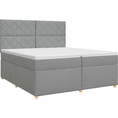 Maison Exclusive - Letto box spring con materasso Grigio Chiaro 200 x 200 cm (1/5)