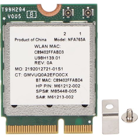 Carte WiFi 6 M.2 Key E 2400 Mbps, Bluetooth 5.2, Double Bande 2.4G/5G, Adaptateur Réseau Haute Vitesse 802.11ax (1/5)