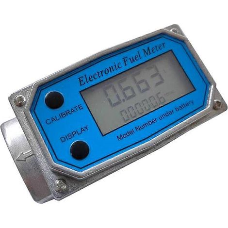 Débitmètre 1 pouce - Débitmètre numérique en alliage d'aluminium pour carburant - Débitmètre à turbine et compteur numérique de qualité industrielle (1/5)