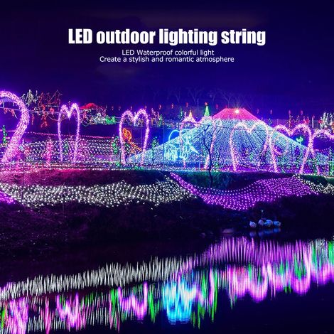 10 m lange Lichterkette, 100 LEDs, 24 V, wasserdicht, 8 Beleuchtungsmodi, ideal für Weihnachten, Einkaufszentren und Hotels. EU-Stecker 100–240 V. (1/5)