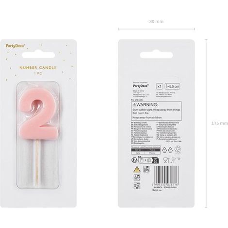 Candela a 2 luci rosa 5,5 cm