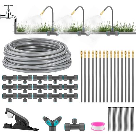 360° Kit Arrosage Automatique,arrosage automatique pour jardin, Kit d'irrigation de brouillard, pour paysage, lit de fleurs et plantes de verdure (20m) (1/5)