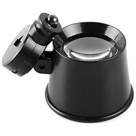 royaluxe-Loupe oculaire 10X avec lumière LED, support de boucle oculaire, loupe oculaire portable éclairée par LED (10X) (1/5)