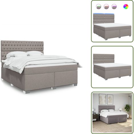 Boxspringbett mit Matratze Taupe 180x200 cm Stoff - Boxspringbett - Boxspringbetten - Bett - Betten (1/5)