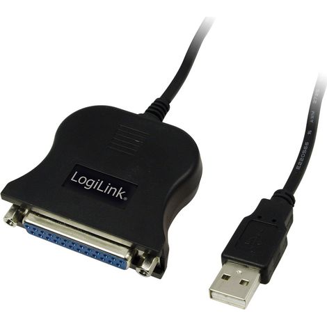 LogiLink USB 1.1 Anschlusskabel [1x USB 1.1 Stecker A - 1x D-SUB-Buchse 25pol.] UA0054 1.50 m (1/3)
