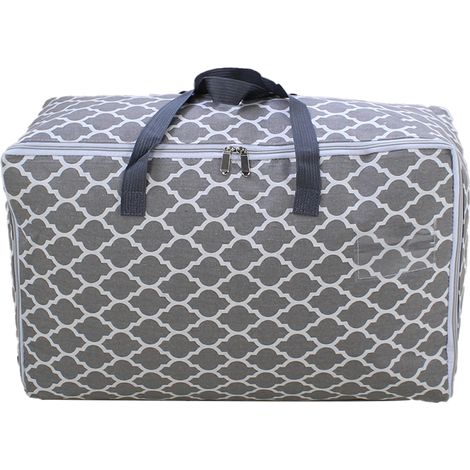 2 Sacs de rangement, Tissu Oxford, Fermeture éclair, Poignées renforcées, Fente étiquette, Pour vêtements et couettes (1/5)