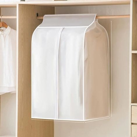 Housse de rangement pour vêtements - PEVA - Étanche à la poussière - Anti-mites - Translucide - À suspendre - Pour penderie - [325] (1/4)