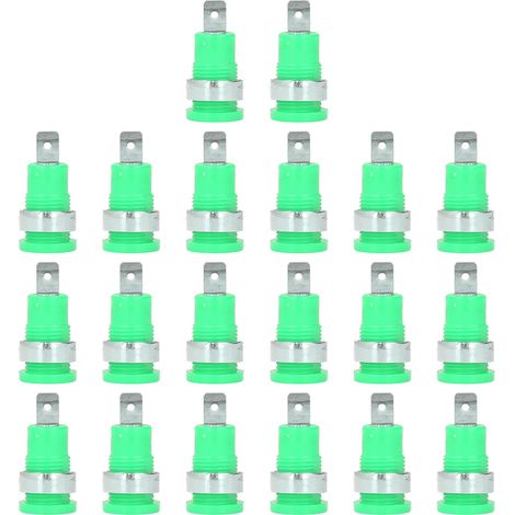 Lot de 20 fiches bananes 4mm, connectivité robuste, résistance à la corrosion, excellente performance, accessoires de test électrique, vert. (1/5)