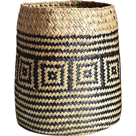 Panier en osier tressé corbeille de rangement artisanale en paille panier de jardin pour désordre (1/5)