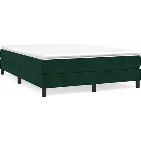 Maison Exclusive - Giroletto a Molle con Materasso Verde Scuro 140x190 cm Velluto
