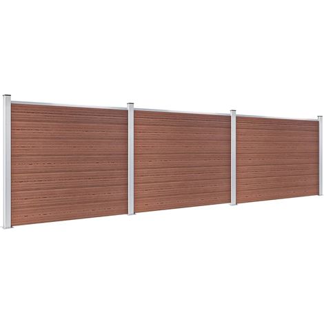 Maison Exclusive - Zaunelement Set WPC 526x146 cm Braun