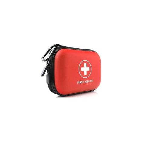 Mini trousse de premiers secours, petite trousse rigide résistante à l'eau, parfaite pour les voyages, l'extérieur, la maison, le bureau, le camping, la randonnée, la voiture (rouge)