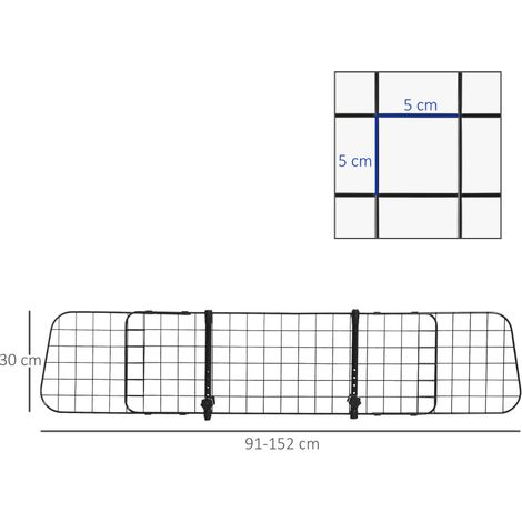 Grille de séparation voiture pour chien 91-152x30cm,largeur réglable,universelle pour coffre auto,structure stable