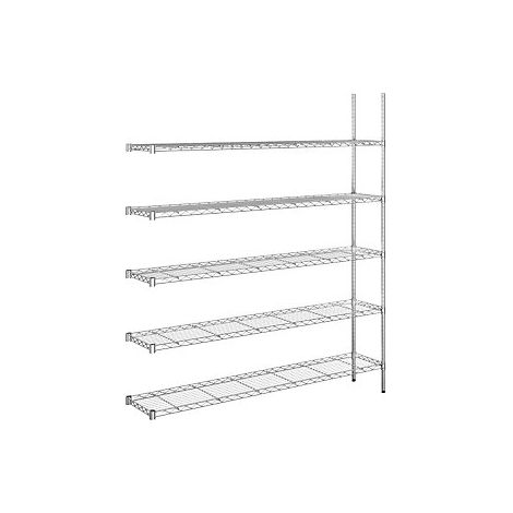 kaiserkraft  Scaffale grigliato in filo d'acciaio  cromato 