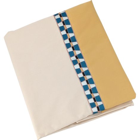 Drap plat percale de coton ROMY AMBRE 240x310 cm (1/5)