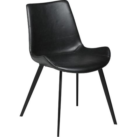 Hype Dan-Form Esszimmerstuhl PU-Kunstleder schwarz.