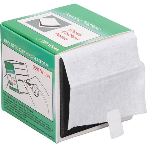Lingettes nettoyantes pour fibre optique, 220 feuilles, essuie sans poussière, plateforme de nettoyage pour connecteurs optiques (1/5)