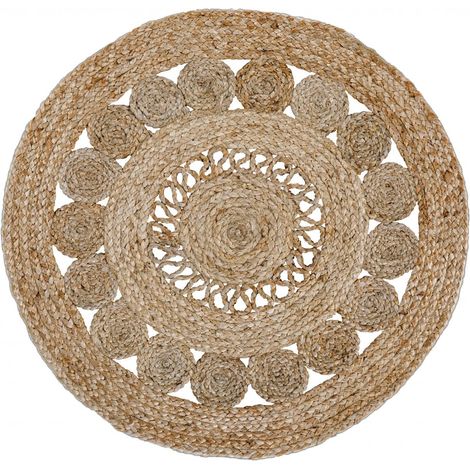 Tapis jute tissé Ø150cm beige rond JUTE RUG