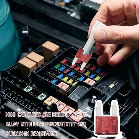 50 pièces 10A Mini Fuses de voiture, Micro Fuses de voiture pour la voiture standard 10A, 10 Amp Mini Fuses pour voiture, moto, automobile, camion, 10 Ampères de voiture. (1/5)