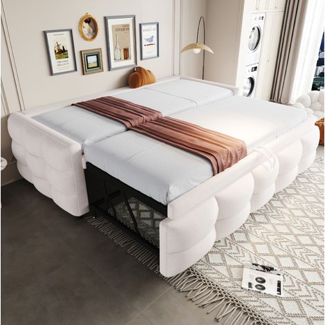Letto contenitore 90/180x190 Teddy beige multifunzione HAVRYA (1/5)