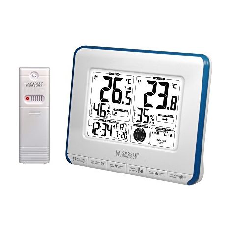 La Crosse Technology WS6812WHI-BLU - Stazione di Temperatura per Interni/Esterni, Colore: Blu/Bianco (1/3)