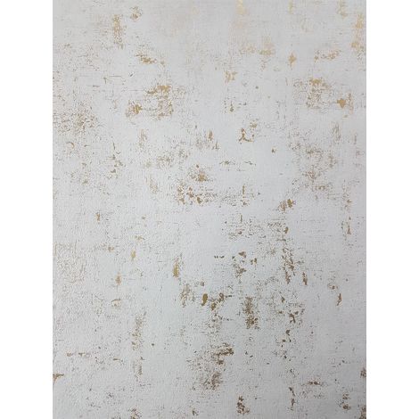 Industrial Stone Concrete Wallpaper Metallic White Gold Vinyl Paste Wall (1/4)