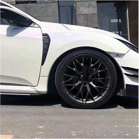 Aileron de pare-chocs avant noir avec spoiler et canard autocollant pour Jaguar Type-R 10e génération (2019-2021) (1/5)