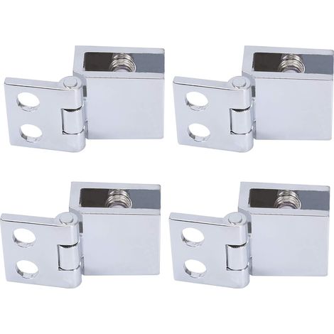 Bisagras de puerta de vidrio de aleación de zinc con clip, sin perforación, para ducha de vidrio, grosor de vidrio de 5 a 8 mm, apertura de 0 grados. (1/5)
