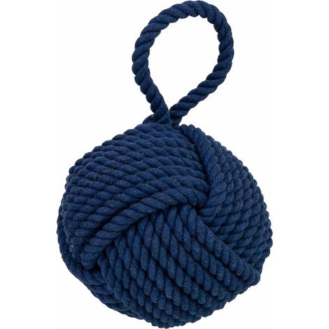 Tope de puerta de algodón azul 12x12x25h cm