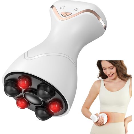 Masseur Anti Cellulite électrique, Appareil Anti-Cellulite Rechargeable, Drainage Lymphatique, Favorise Circulation Sanguine, avec lumière rouge et perles magnétiques (1/5)