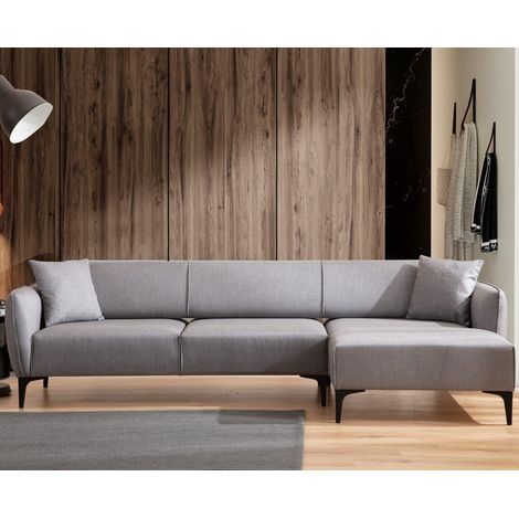 Rechtes Ecksofa Belissimo Grau