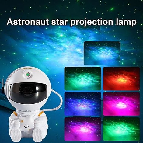 (Noir)veilleuse enfant chargeable USB télécommande sans fil de astronaute avec lampe de projection de étoile noir B (1/4)