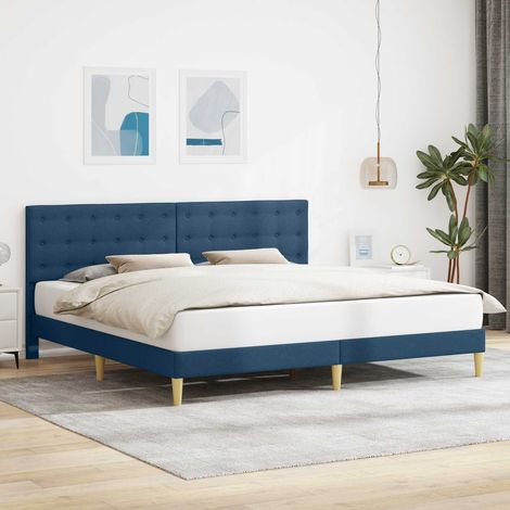 vidaXL Struttura del letto con testiera Blu 180 x 200 cm Tessuto (1/5)