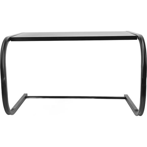 Ripiano da cucina a 2 livelli Toivize in acciaio al carbonio nero, robusto supporto per microonde e tostapane, elegante design a L (1/5)