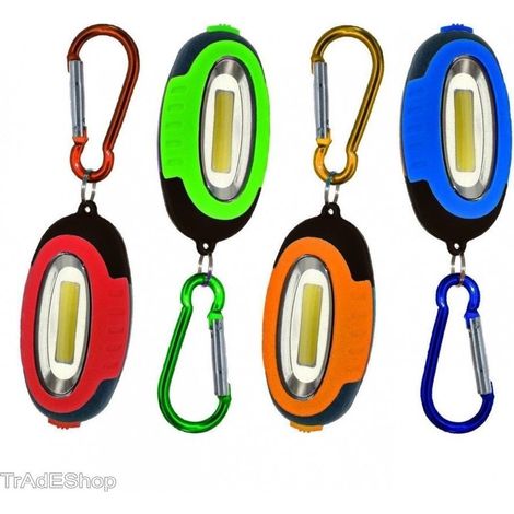 Mini 3 Led Cob White Light Red Smd Keychain Torche Avec Torche Et Crochet