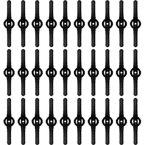 30 cuchillas de plástico de repuesto para desbrozadoras inalámbricas y accesorios para cortacésped, cuchillas de jardín negras - KZQ