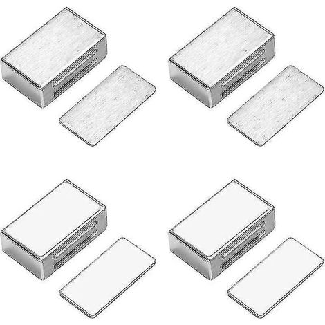 Fermo magnetico per porta armadio, magnete adesivo in acciaio inox, nessuna foratura, potente magnete per armadio a muro, cucina, doccia titolare, lotto di 4, Se (1/5)