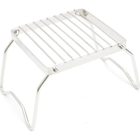 Support de barbecue portable pliable en acier inoxydable pour camping en extérieur, accessoires pour mini réchaud à gaz et barbecue au charbon de bois, réchauds de cuisson portables (1/4)