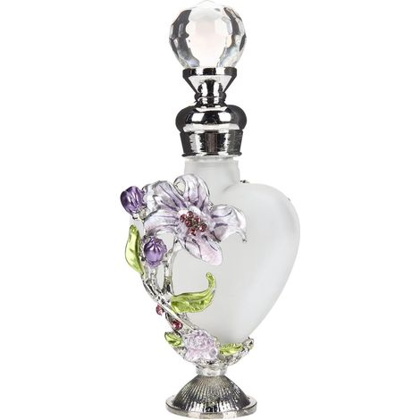 Flacon De Parfum Rechargeable En Verre ÉMaillé Vintage Motif Floral Peint Main RéCipient Portable Pour Huile Essentielle Eau De Toilette Cadeau ÉLéGant (1/5)