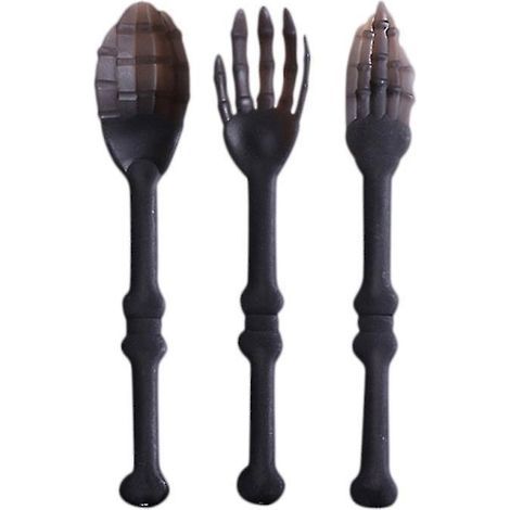 Lot de 3 fourchettes en plastique pour décorations d'Halloween (1/3)