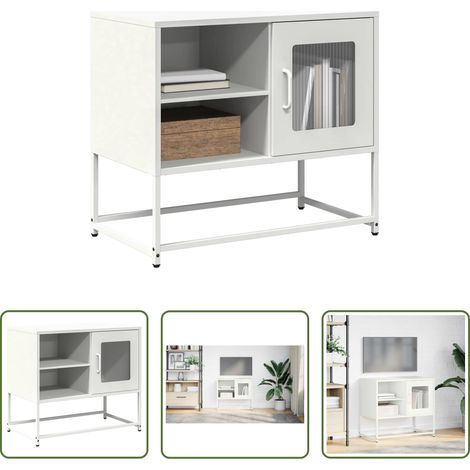 Schrank für Fernseher - TV-Schrank Weiß 68x39x60,5 cm Stahl (1/5)