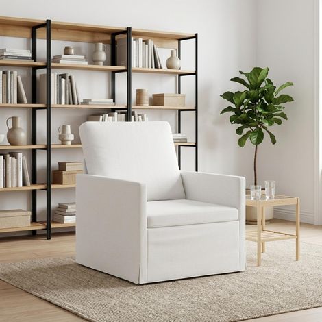 vidaXL Poltrona Bianco 70 x 81 x 82 cm Tessuto (1/5)